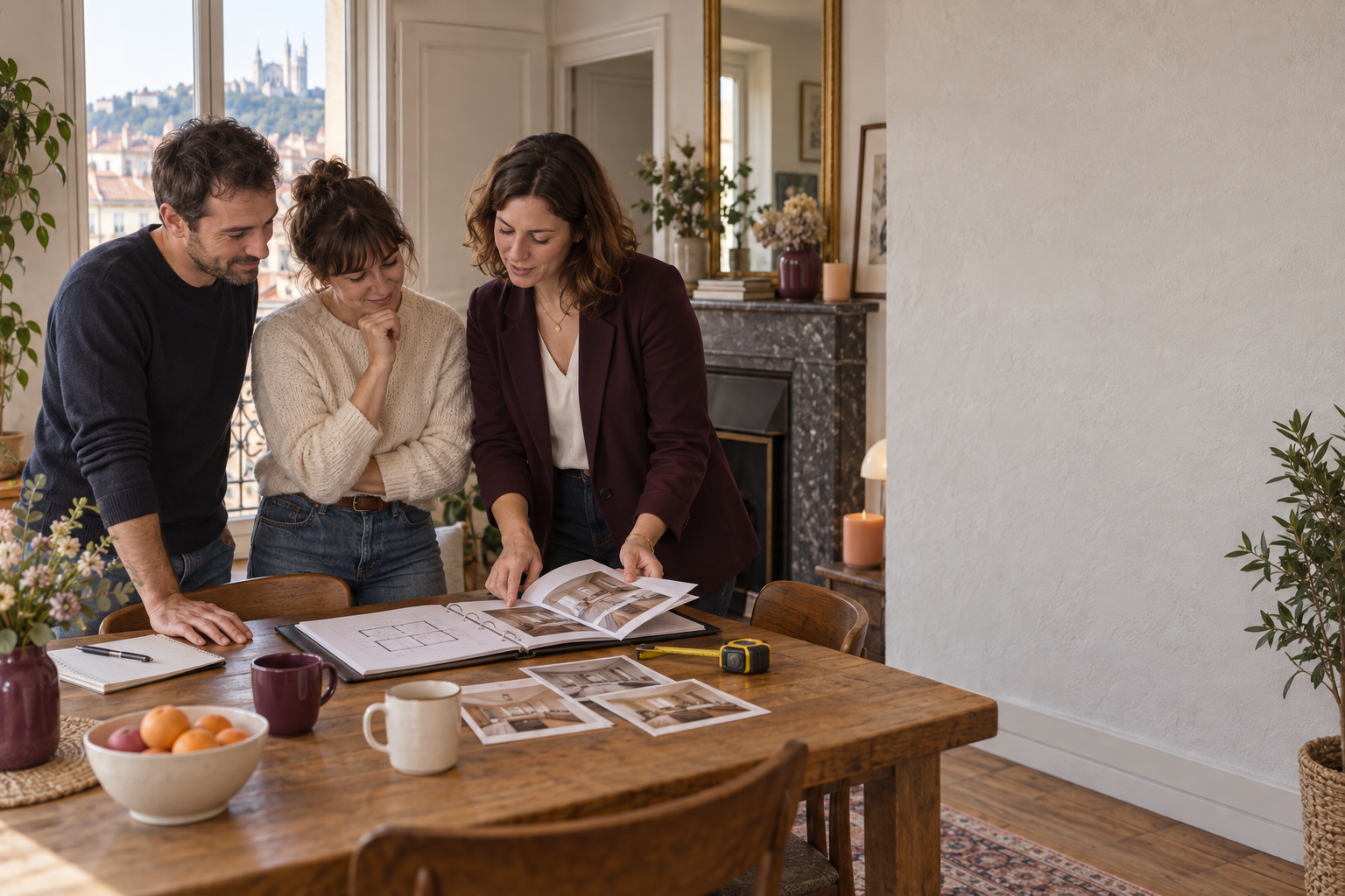 Un couple prépare le dossier d’une intervention dans son logement en France
